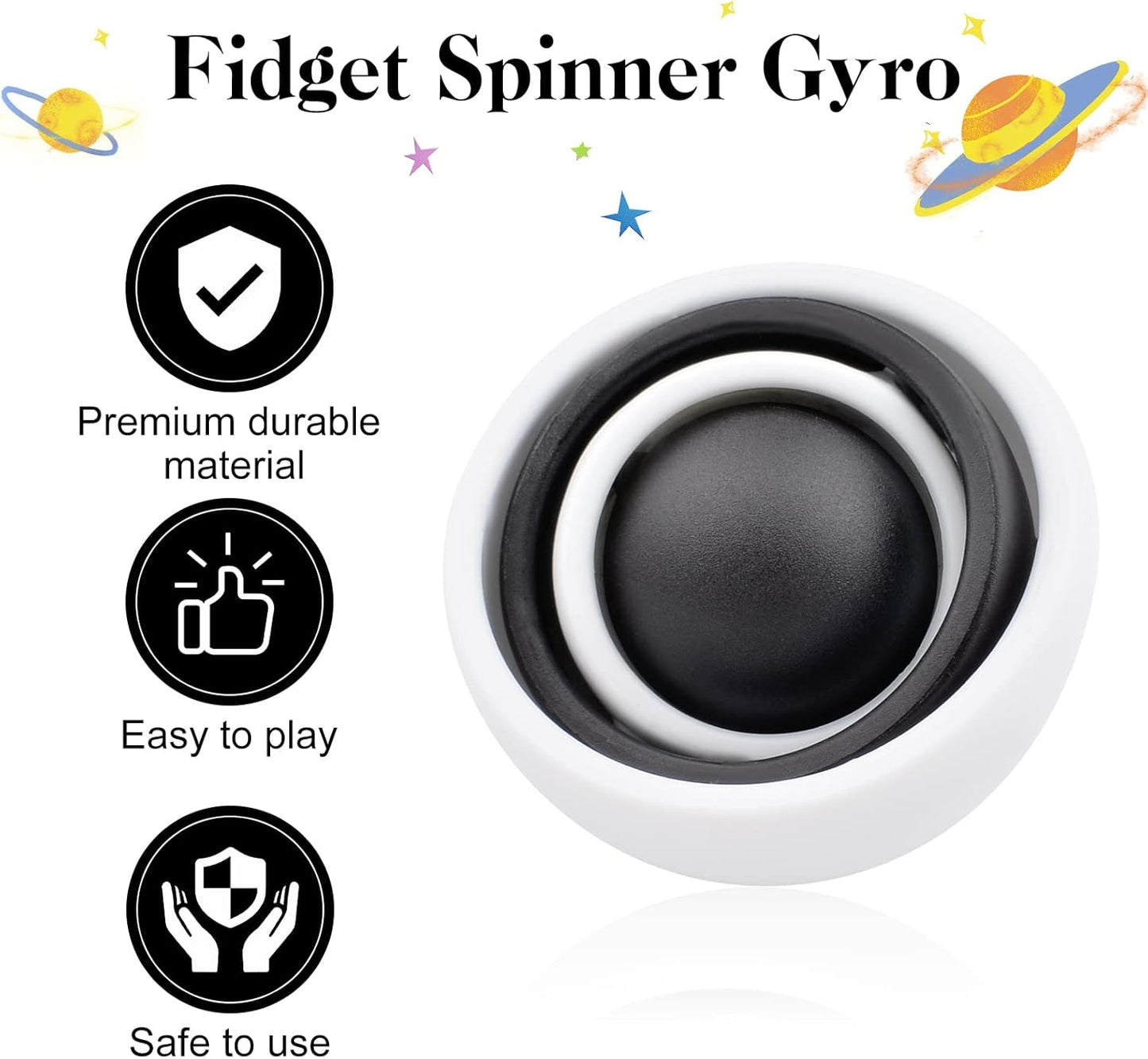 Fidget Toy for Adults, Fidget Gyro Toys, Gift Ideas Fidgets Gifts for Boys Girls Teens Kids, ADHD Autism Stress Relief Finger Toy Hand Fidget Spinner