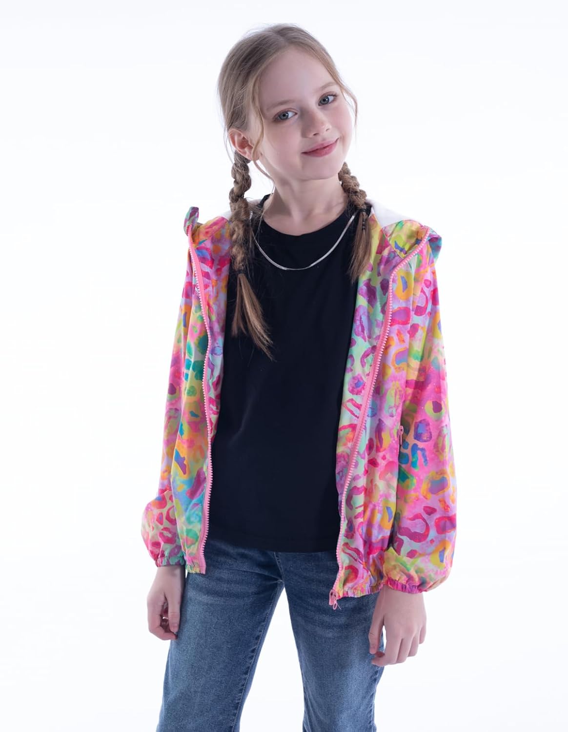 WELAKEN Lightweight Jacket for Girls Kids & Toddler II Girls' Print Water-Resistant Jacket