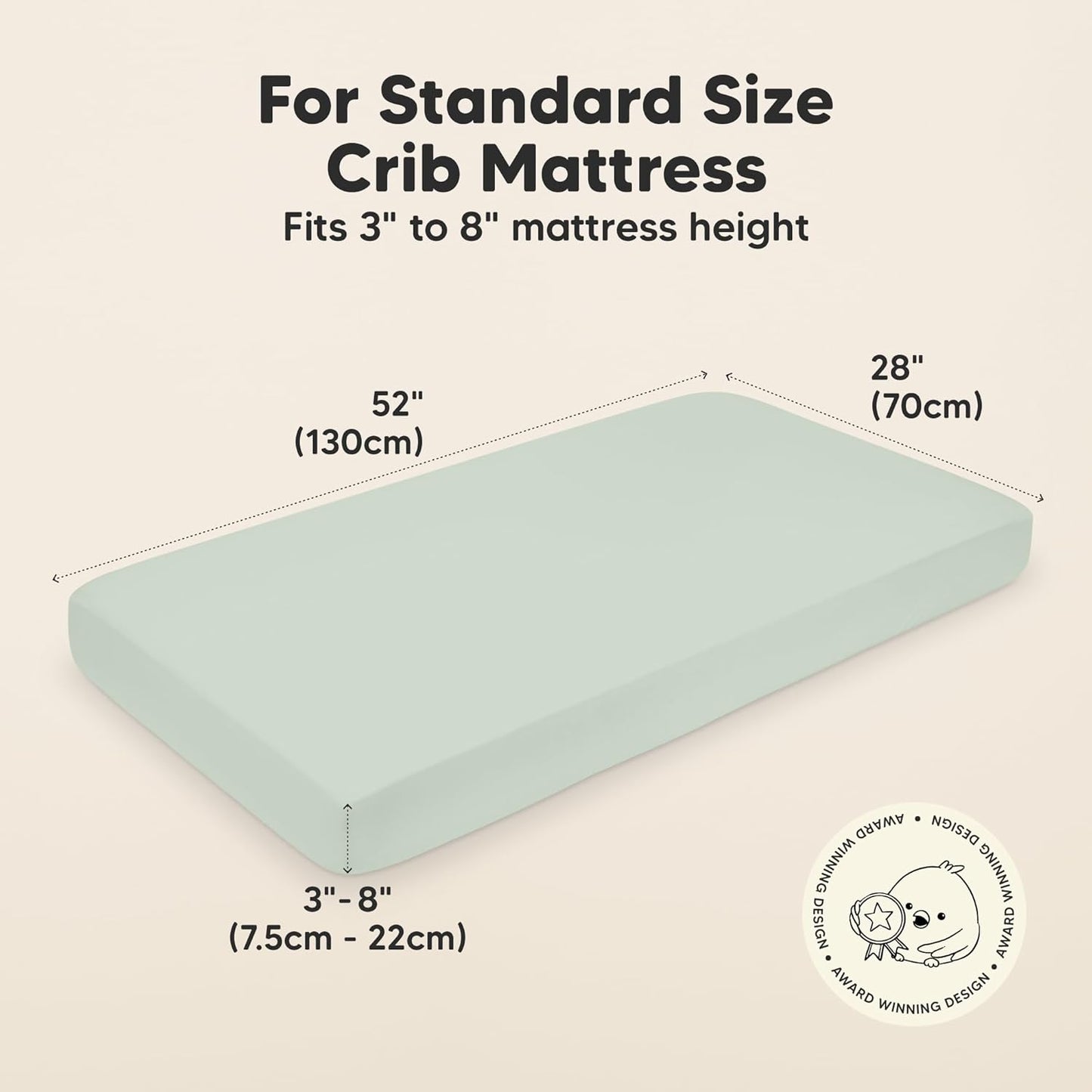 KeaBabies 2-Pack Organic Crib Sheets for Boys, Girls - 52x28 Fitted Crib Mattress Sheet Neutral, Breathable Jersey Cotton Cover for Baby Bed, Toddler Mattress, Soft & Cute Prints (Sage)