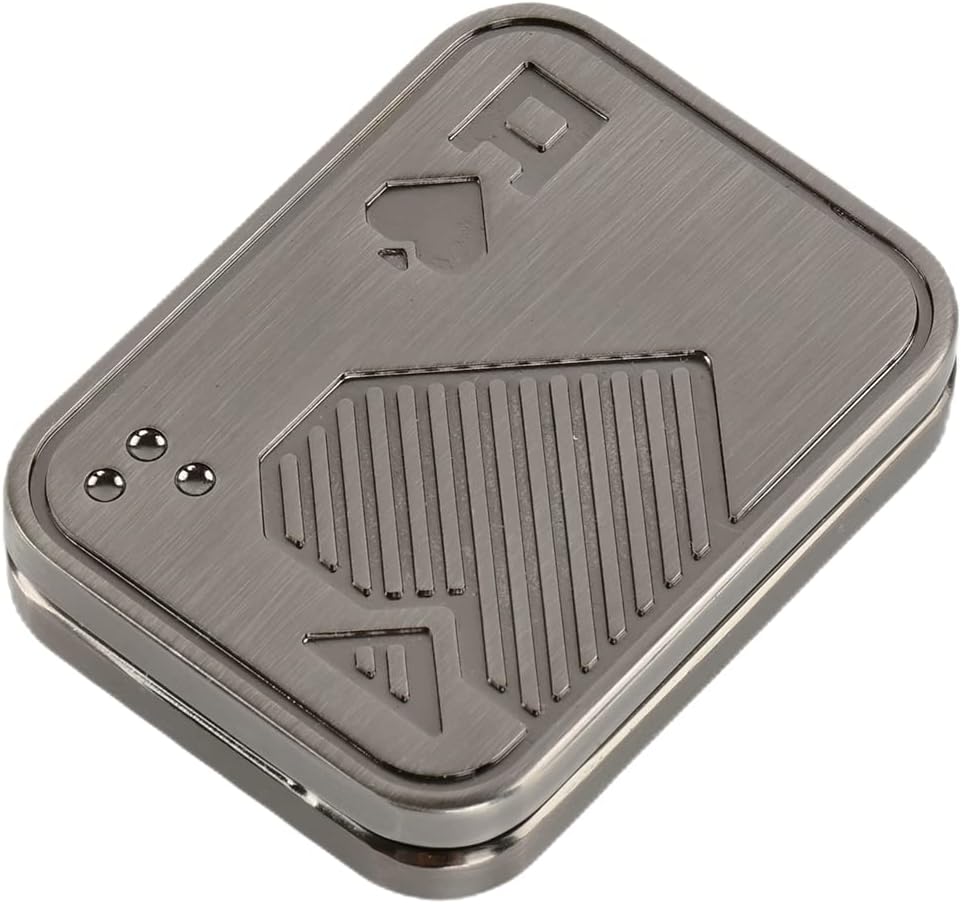 EDC Metal Fidget Slider Toys- Stress Relief EDC Fidget Slider Casual Metal Adult's Hand Toys Office Desk Toys Gifts Stress Toys for Adults(Poker-A)