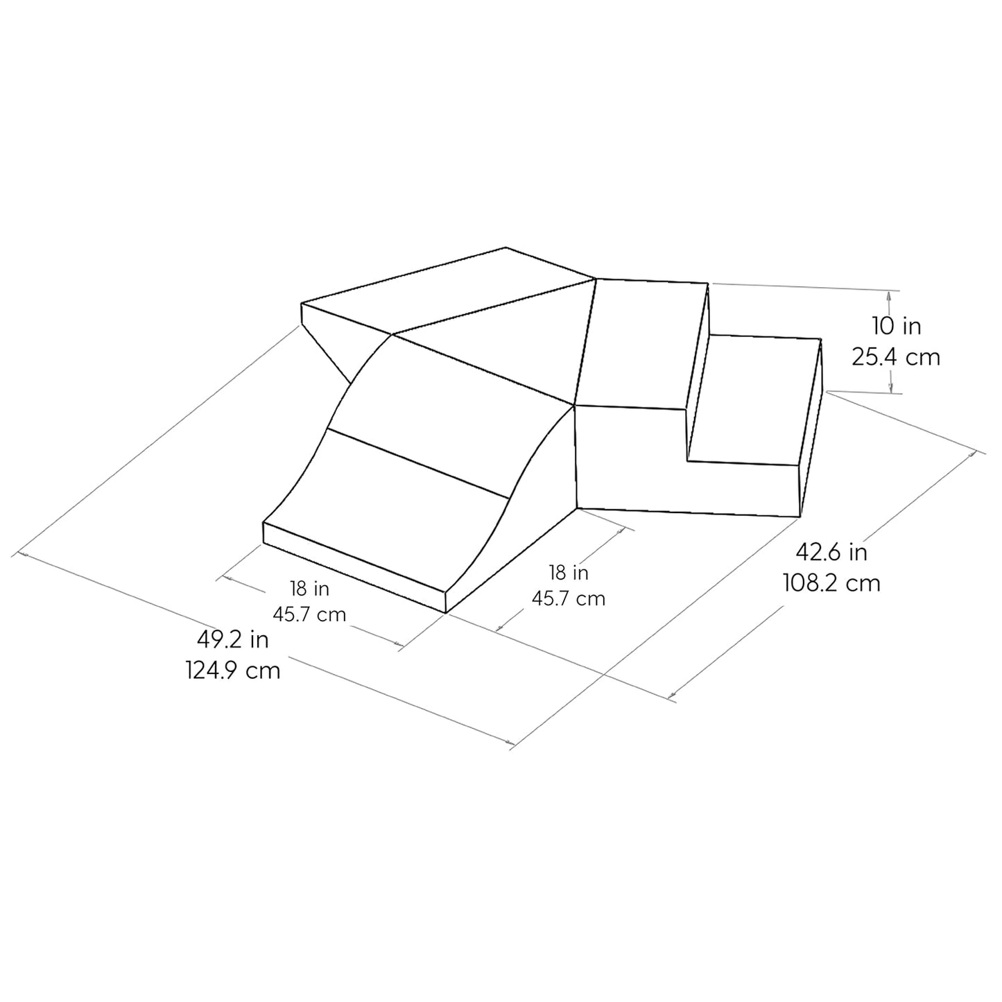FDP SoftScape Toddler Playtime Junction 360 Climber, Indoor Active Play Structure for Toddlers and Kids; Safe Soft Foam for Crawling, Climbing and Sliding (4-Piece) - Assorted, 13799-AS