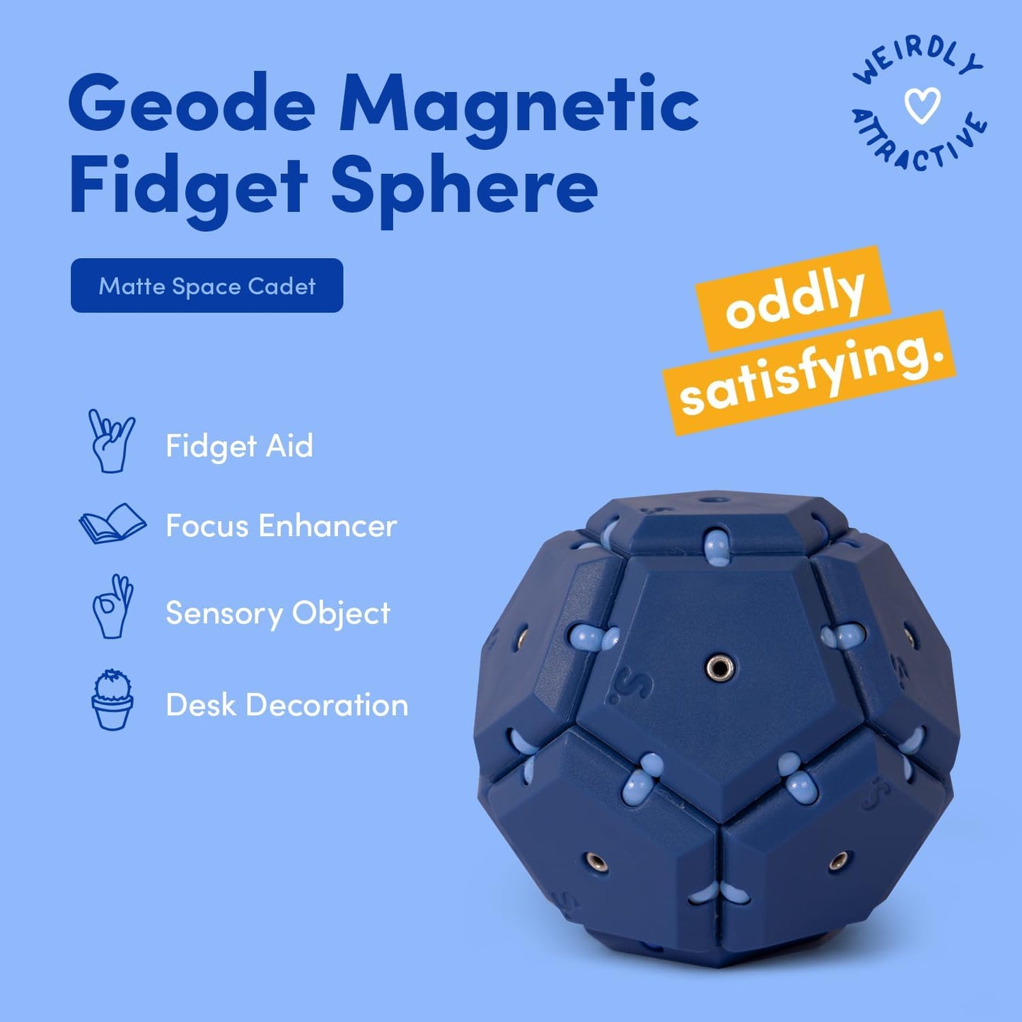 Speks Geode Matte Pentagons Magnetic Fidget Toy for Adults | Quiet Sensory Toy for Stress Relief & Anxiety, Office Desk Toy & Top Gadget Gift Idea | Space Cadet, 12-Piece Set