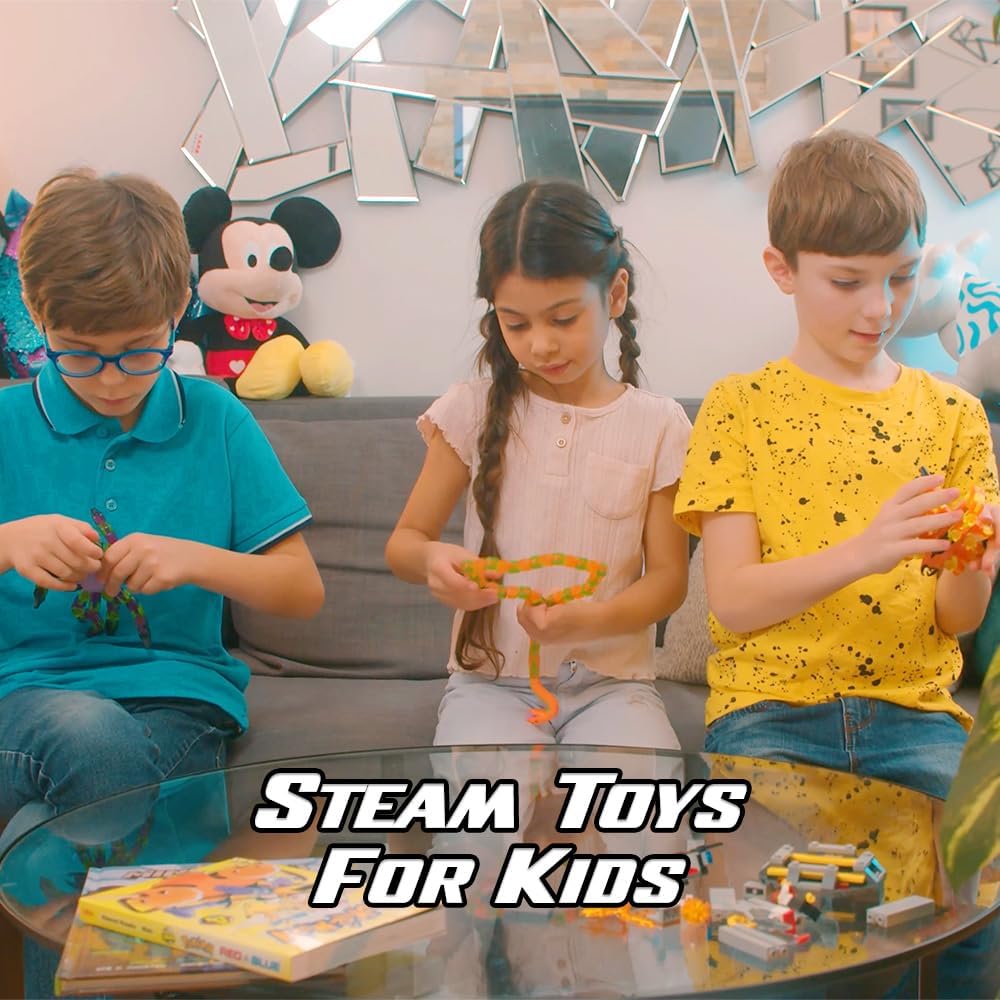 Zing Klixx Creaturez Combo Pack - Create Stop Motion Animation, Wildlife Snap and Click Fidget Toys for Stress Relief, Great for Kids Ages 4 and Up (Spider + Python)