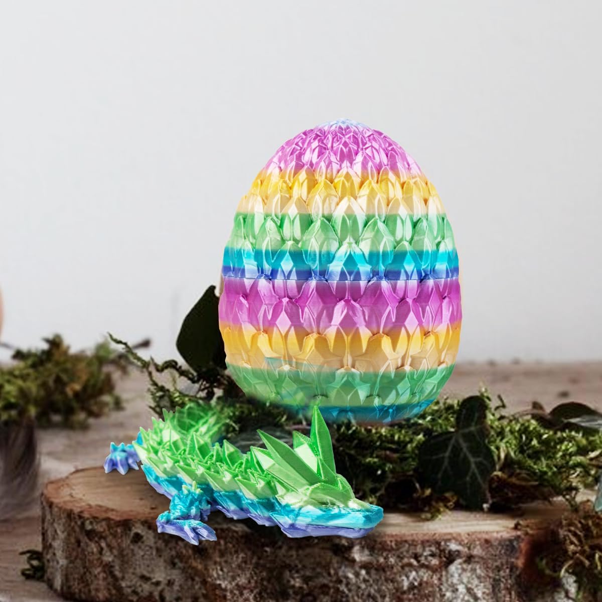 3D prited dragon ,3D Printed Dragon in Egg, Crystal Dragon Fidget Toy for Adult, Home Office Decor Executive Desk Toys， Fidget Toys for Adults and Kids (Multicolour)