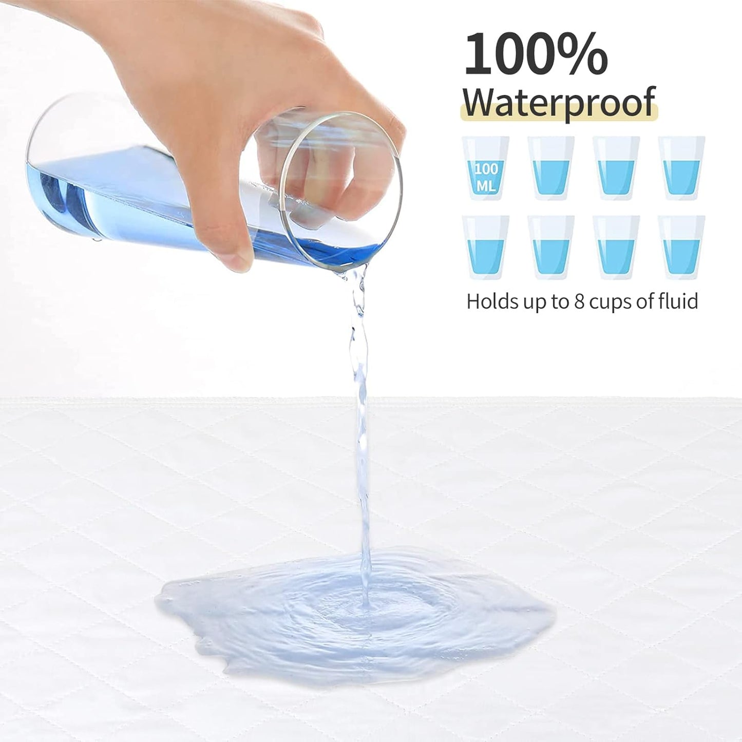 CoolShields Waterproof Bed Pads Incontinence 34'' x 52'' (4 Pack) Washable Reusable Bedwetting Mattress Protector Pad for Kids, Adults, Elderly, and Pets