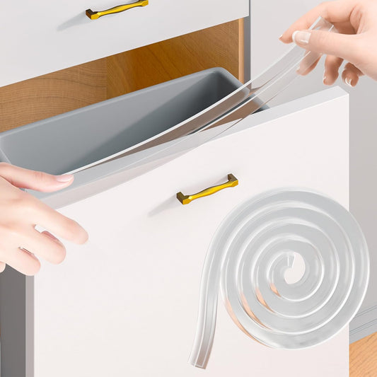 Cabinet Protectors for Kitchen Cabinets, Cabinet Door Edge Protector PVC Edge Guard Drawer Protector Prevent Wear, Chipping, Discoloration, Bumpers Clear, 3/4" Thick, 78'' Length