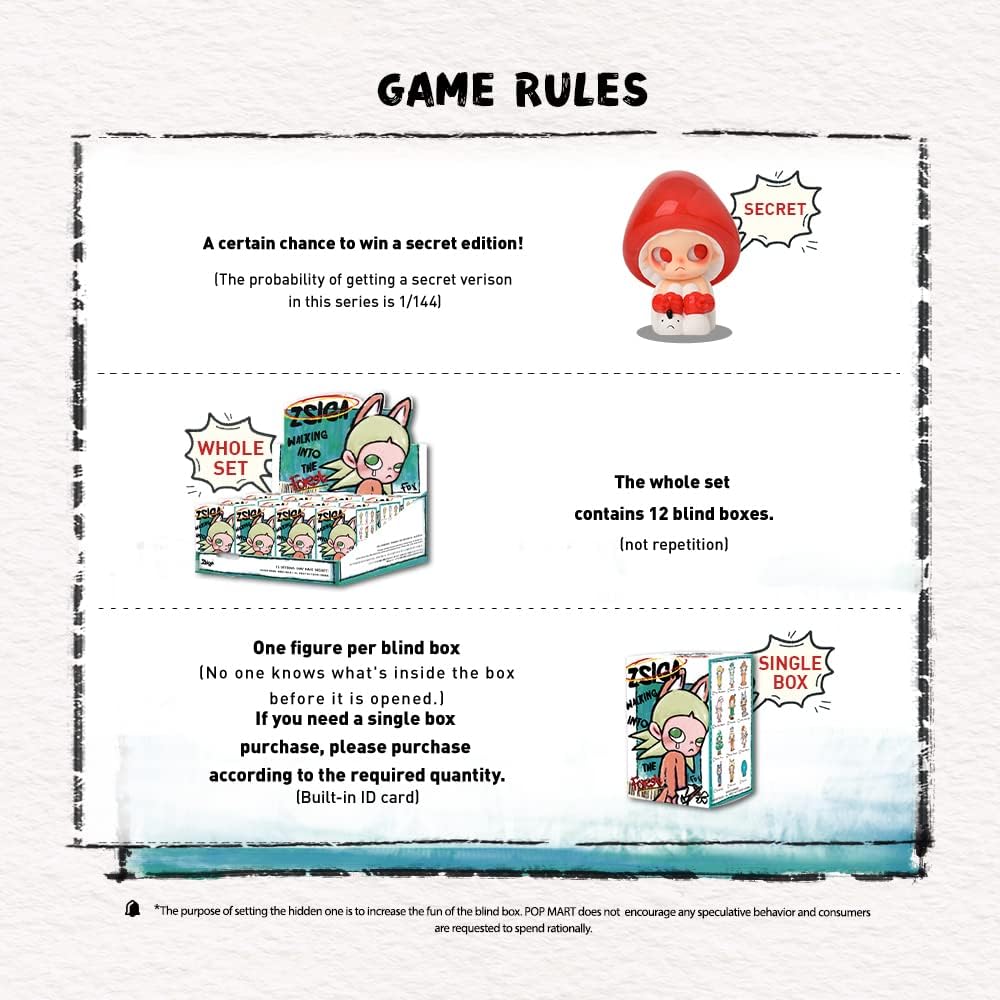 POP MART Zsiga Walking into The Forest Blind Box Figures, Random Design Box Toys for Modern Home Decor, Collectible Toy Set for Desk Accessories, 1PC