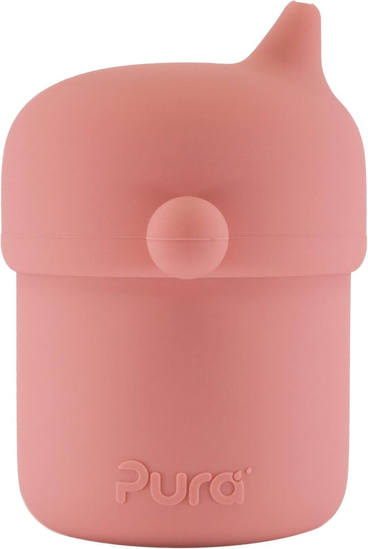 Pura my-my Silicone Sippy Cup 5oz/150ml - Training Cup, Reusable, Platinum Food Grade Medical Grade, Spill Proof Cups for Kids, Toddlers, Babies & Infants (Rose)