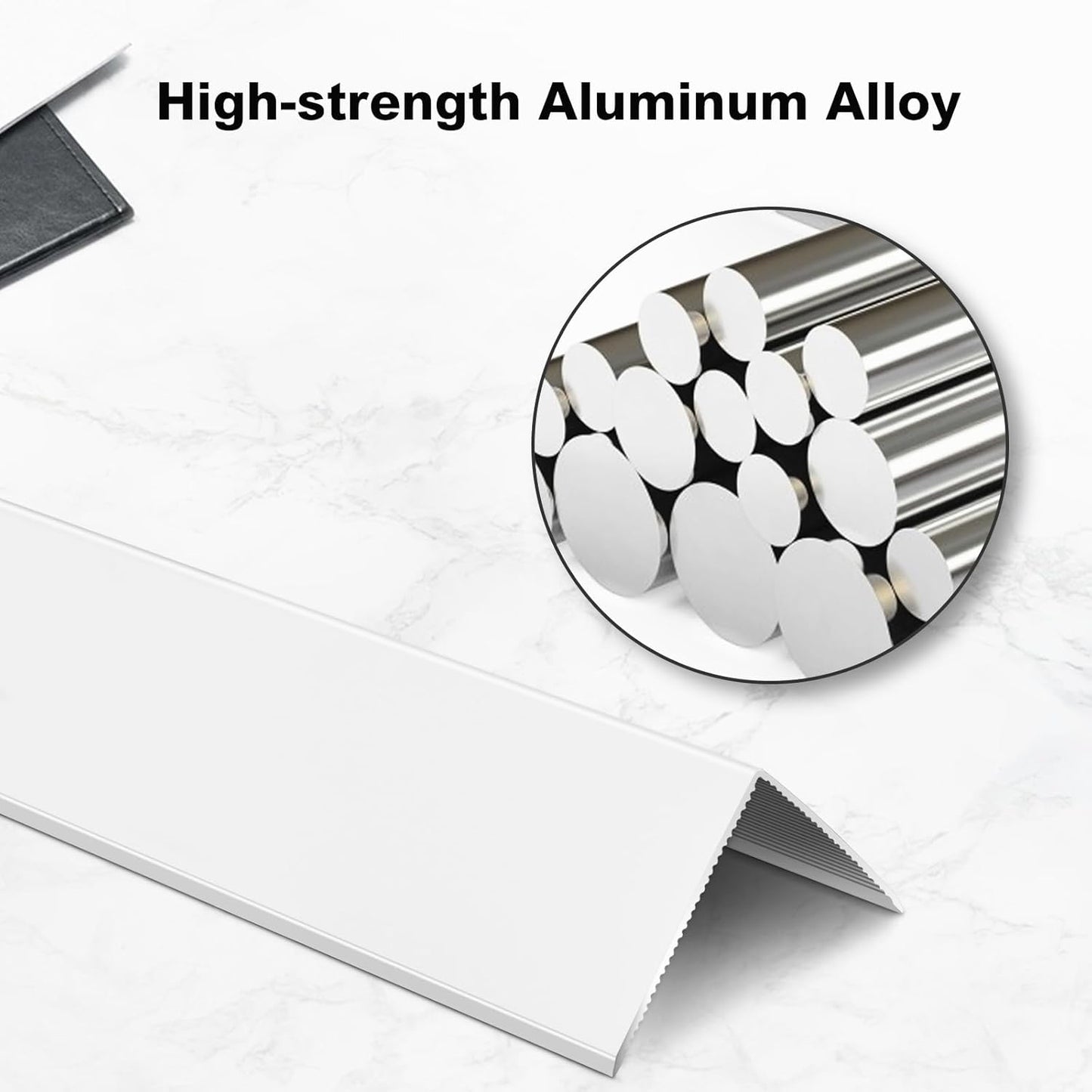 Aluminium Alloy Metal Corner Guards 10 Pcs Wall Corner Protector 1.2" x 1.2" x 48" Wall Corner Protection Decoration White Pack of 10 Corner Guards 20 Ga/1 mm Thickness