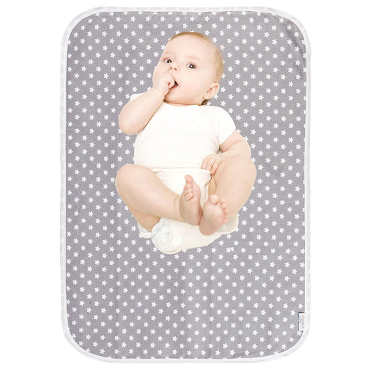 Baby Diaper Changing Pad, 21 5/8" x 31.5" Waterproof Changing Pad Liners 2Pack - Reusable Soft and Absorbent Portable Changing Mat(Star2PCS)