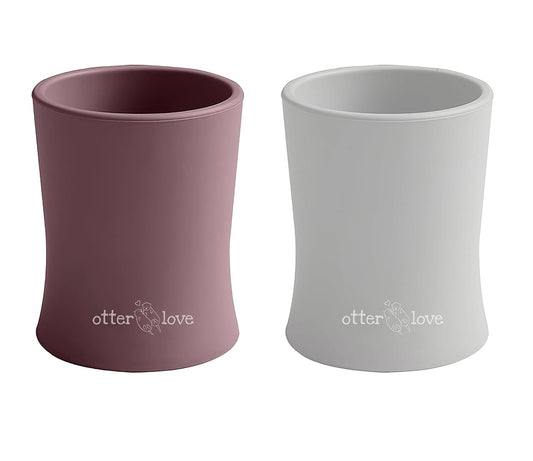 otterlove Silicone Baby & Toddler Training Cup - Pediatric OT Approved - 100% Platinum Pure LFGB Silicone - Unbreakable - Plastic Free - Tiny Cup Perfect for Baby Led Weaning