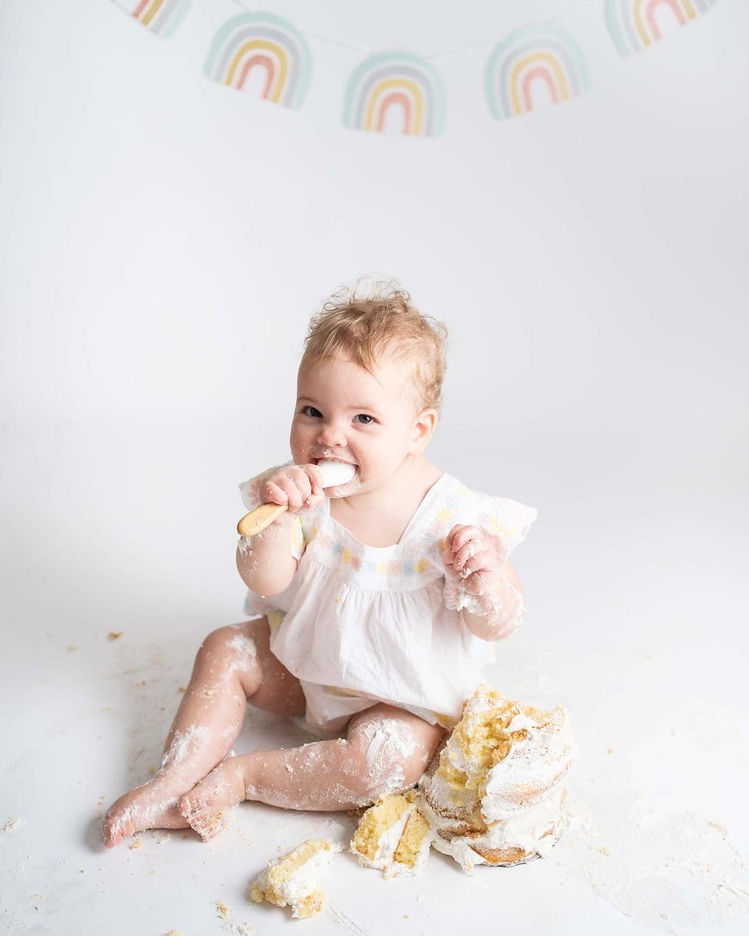 Avanchy Baby Spoons 5 Bamboo and Silicone Set, Self Feeding Food Utensils, 4 Months Baby Led Weaning, 5 Pack W/Pink