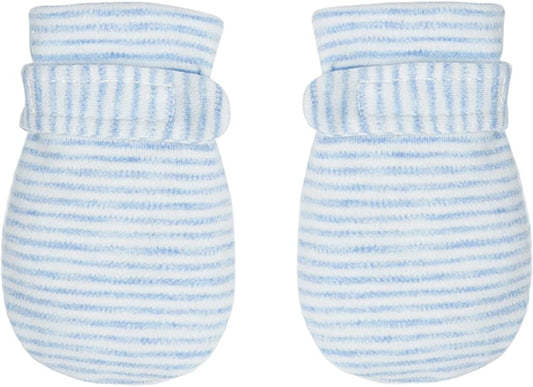 Newborn Baby No Scratch Mittens Stay On, 100% Cotton Breathable, Adjustable Infant Gloves for Baby Boys Girls Mittens