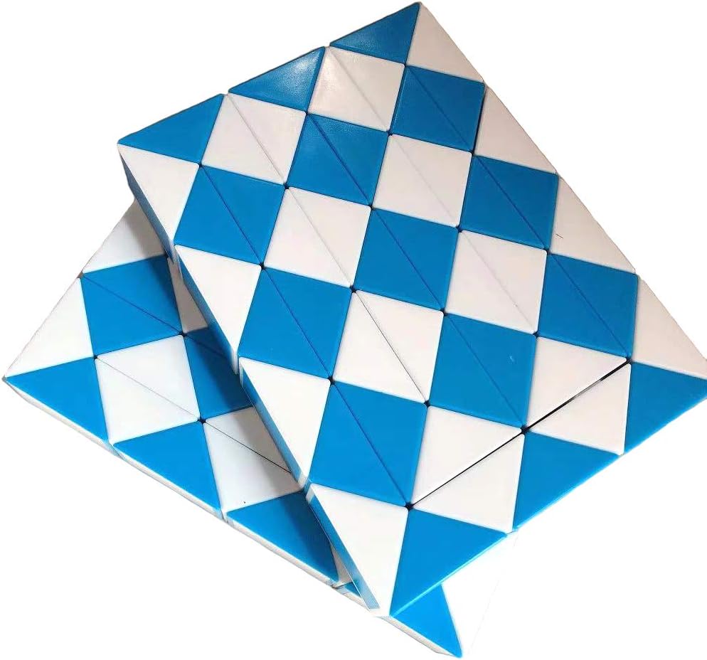 2 Pack Fidget Magic Snake Cube Puzzles Twist Ruler Speed Cubes Brain Teaser Game Toys for Kids Random Color (48 Block)
