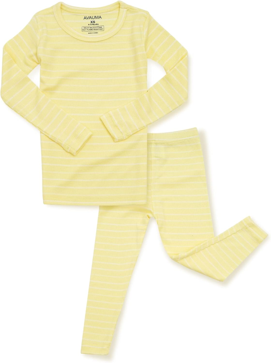 AVAUMA Stripe Pattern Baby Boys Girls Pajama Set Kids Toddler Snug fit Ribbed Sleepwear pjs for Daily Life Style