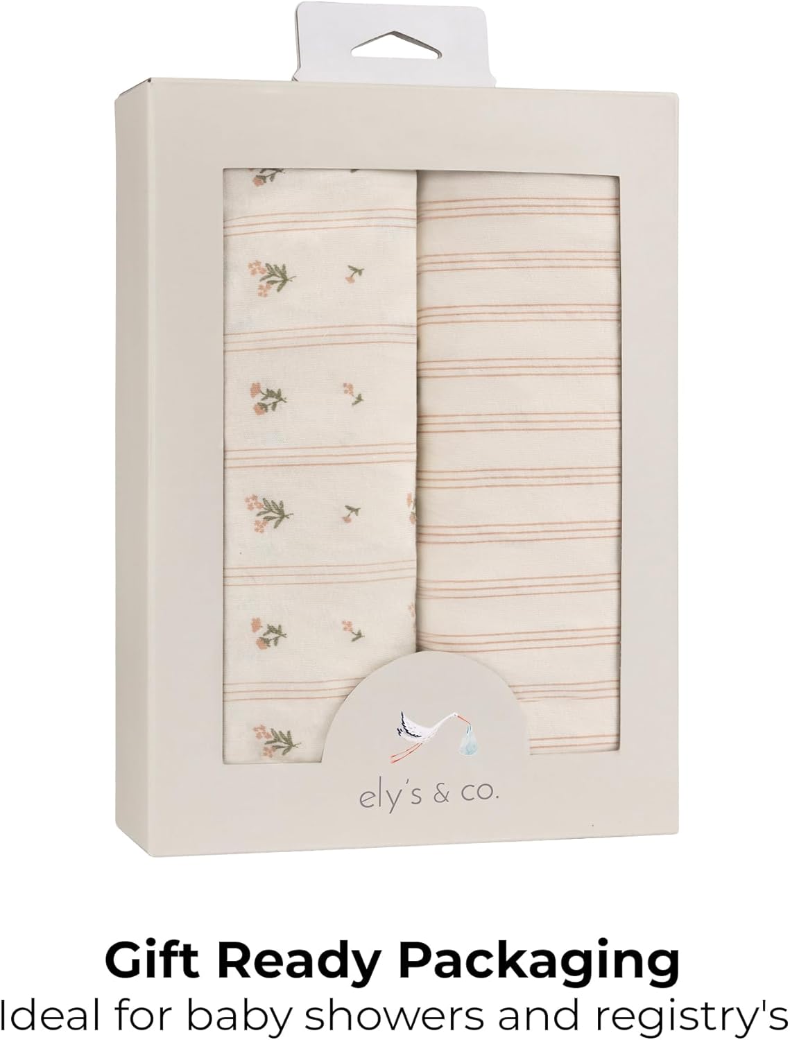 Ely's & Co. Pack and Play Sheets, for Mini/Portable Crib, 2 Pack Fitted Playpen Play Yard Sheet Set Compatible with Graco Pack n Play, for Baby Girls, 100% Cotton, 38”x24”x5” Pink Linear Floral