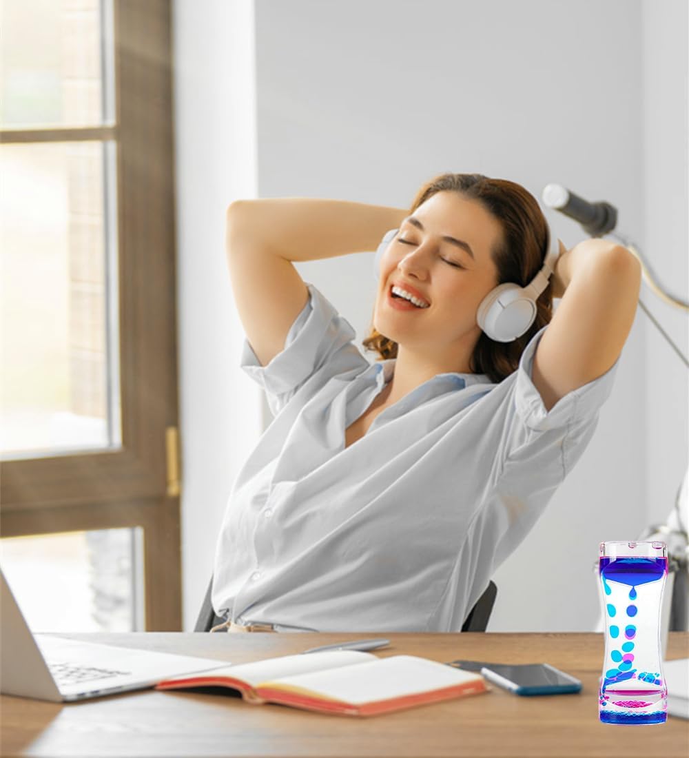 Liquid Motion Bubbler Colorful Oil and Water Sensory Toys Bubbler Timer ADHD Anxiety Autism Fidget Toy for Kids Calm Stress Relief Desk Toys for Office for Adults 5 Pack