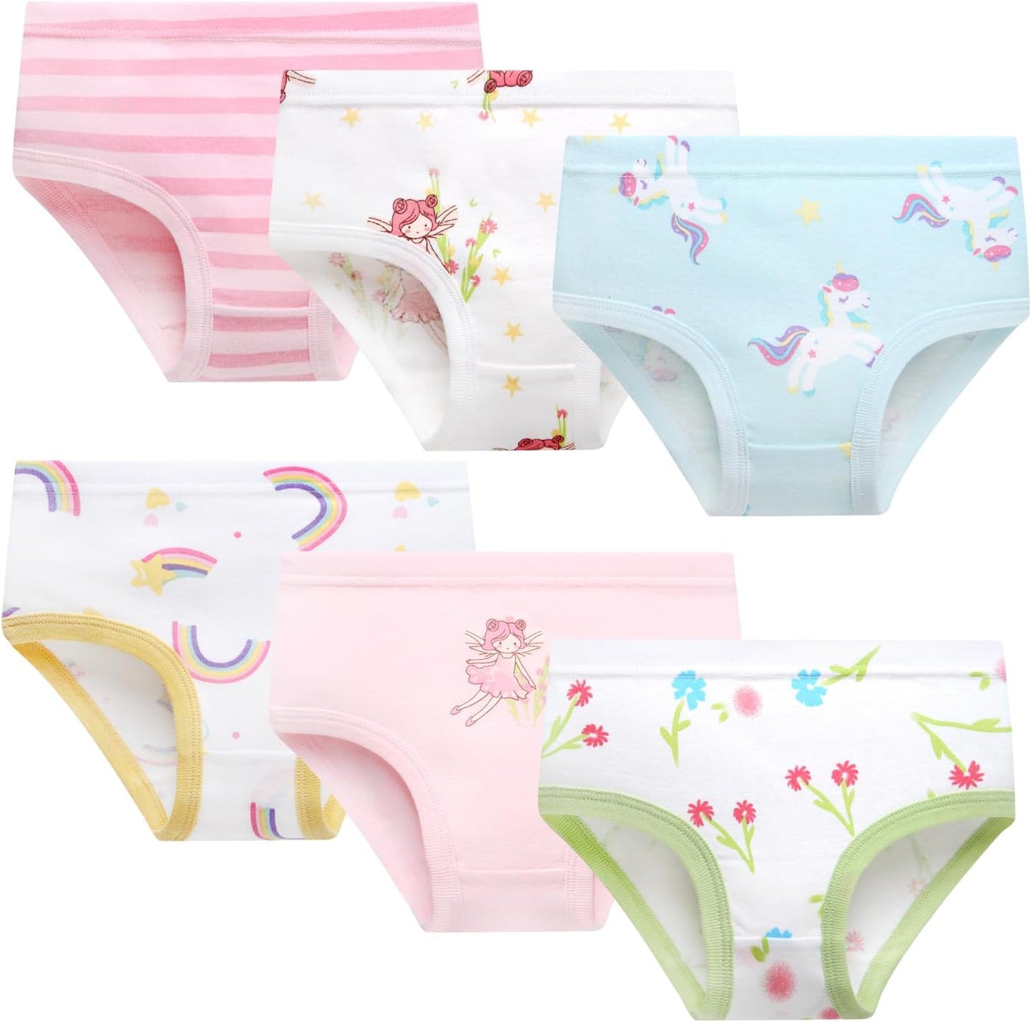 Girls' Cotton Brief Breathable Toddler Panties Kids Assorted Underwears 6-8 pieces