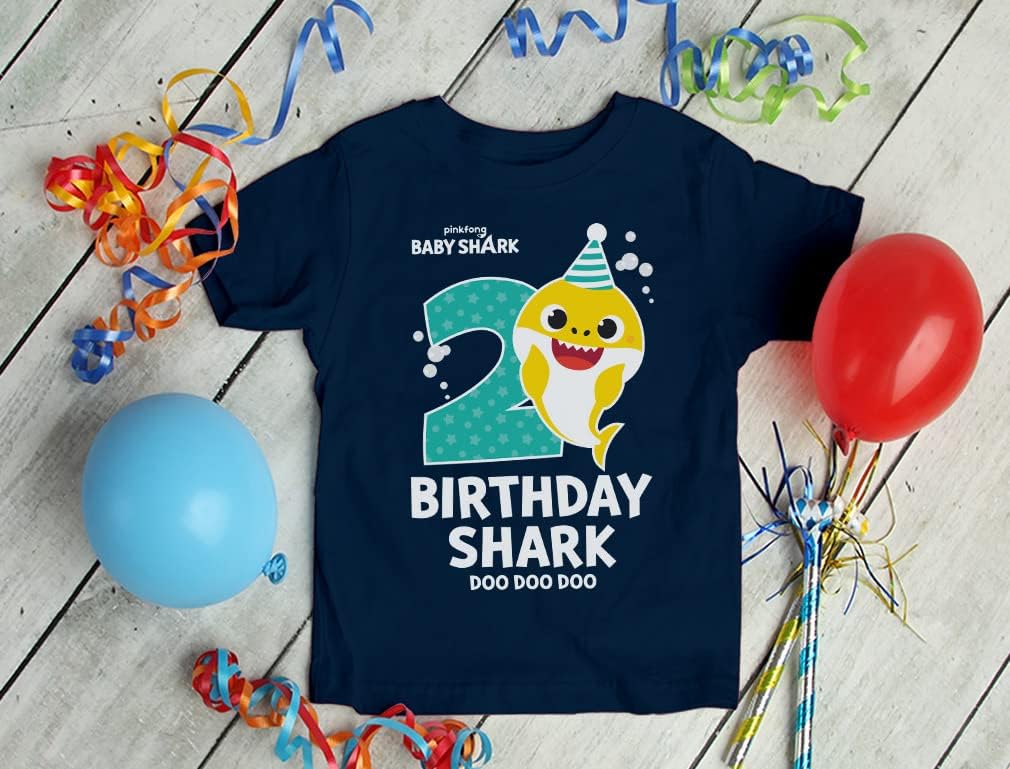 Baby Shark 2nd Birthday Shirt - Toddler Outfit for 2 Year Old Boy or Girl - Cute Kids Party Tee