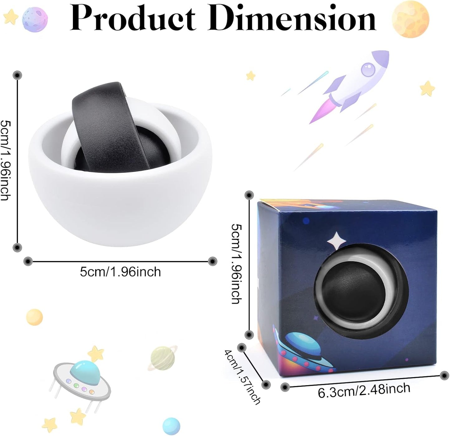 Fidget Toy for Adults, Fidget Gyro Toys, Gift Ideas Fidgets Gifts for Boys Girls Teens Kids, ADHD Autism Stress Relief Finger Toy Hand Fidget Spinner