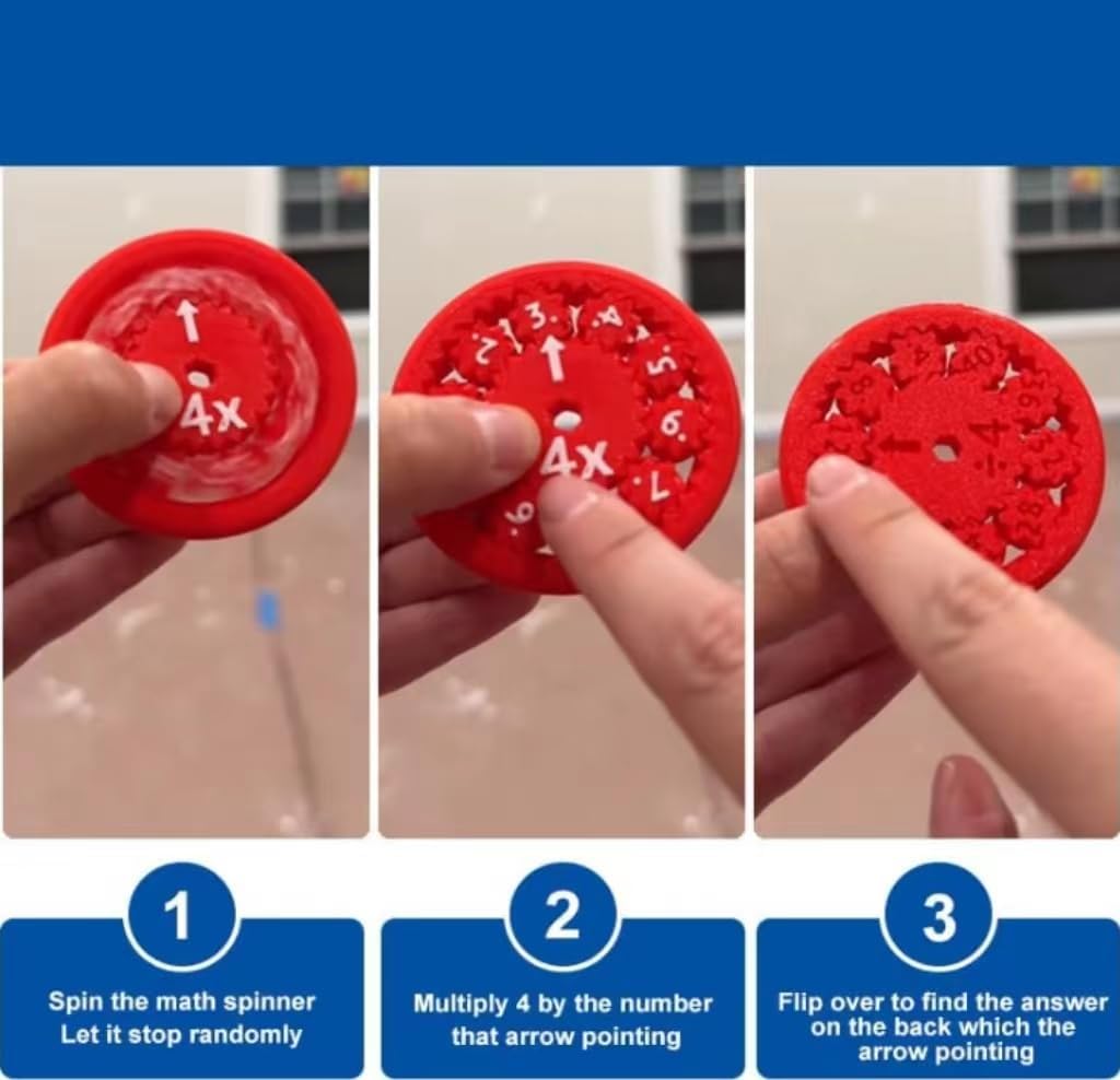 Math Fidget Spinners,Educational Math Fact Fidget Spinners, Math Fidget Toy Multiplication, Math Learning & Education Toys Game(9pcs2)