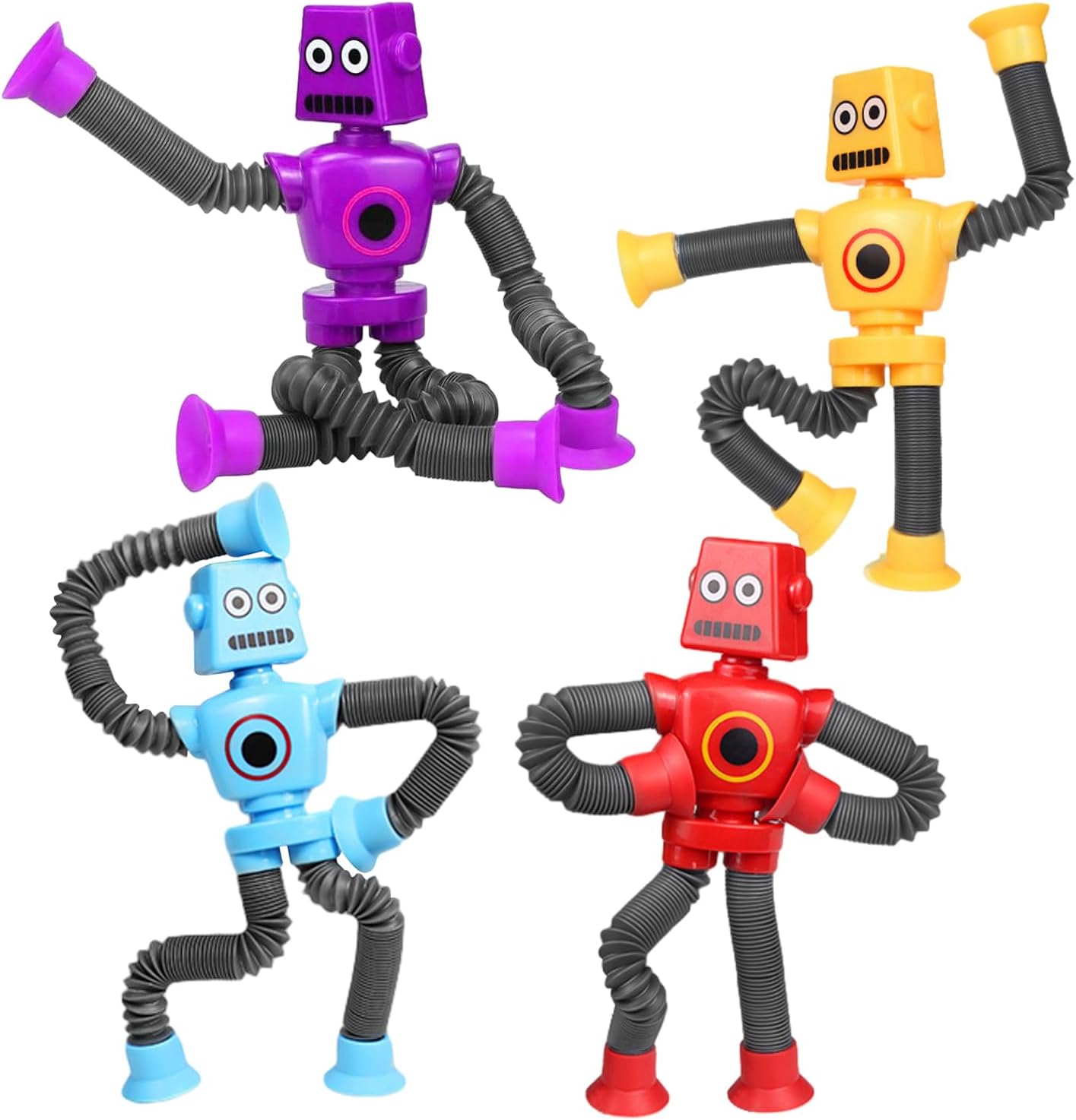 Telescopic Robot Suction Cup Toy, Pop Tubes Fidget Toys for Kids,Shape Changing Tube sensory Toys,Autism Sensory Toys,Imagination creativity educational toys for for Girls & Boys