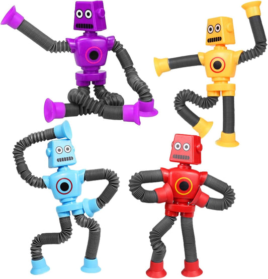 Telescopic Robot Suction Cup Toy, Pop Tubes Fidget Toys for Kids,Shape Changing Tube sensory Toys,Autism Sensory Toys,Imagination creativity educational toys for for Girls & Boys