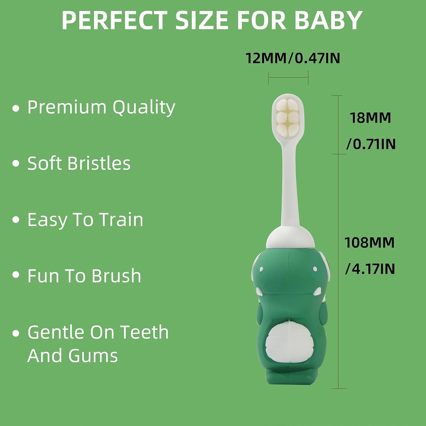 Neverfade Dinosaur Kids Toothbrush - Extra Soft Wide Head Toothbrush Tor Baby, 0.08mm Soft Filament Toddler Toothbrush for Kids 2-4,Make Brushing Fun and Protect Kids Delicate(Pink)