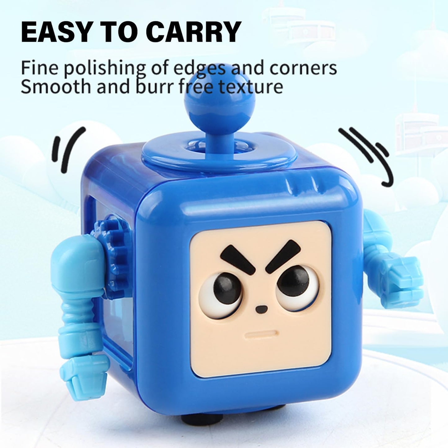 4P Fidget Robot Cube Fidget Toy, Magic Cube Stress and Anxiety Relief Toys, Fidgets Robot Cube Fidget Toy Cube Relaxing Hand-Held for Adults, Killing Time Cool Fidget Block for ADD/ADHD/OCD