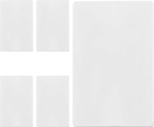 TG Mid-Size Screwless Blank Wall Plate, Child Safe Blank Device Outlet Cover, Medium Size 1-Gang 4.88" H x 3.11" L, Polycarbonate Thermoplastic, UL Listed, SP-MB1-W5P, White (5 Pack)