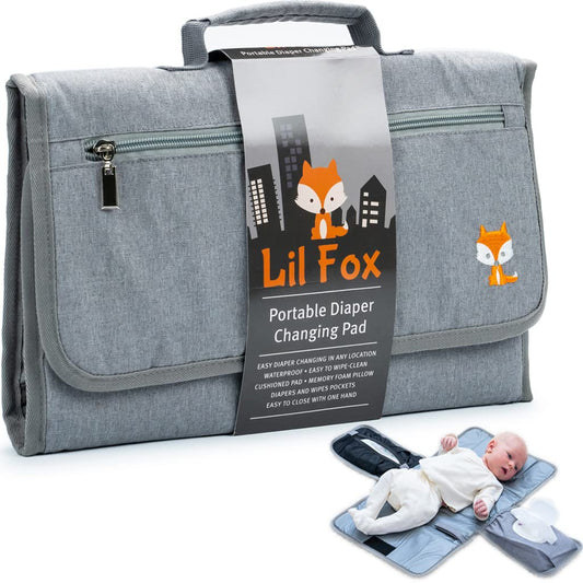Portable Changing Pad - Waterproof Travel Baby Diaper Changing Pad, Mat Foldable, Wipes Pocket, Gifts