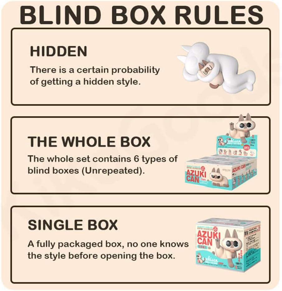 Nobeko Azukican Azukisan Cat Daily Life Series2 Blind Box Figures 6PCs Random Art Cute Collectibles Birthday Gift