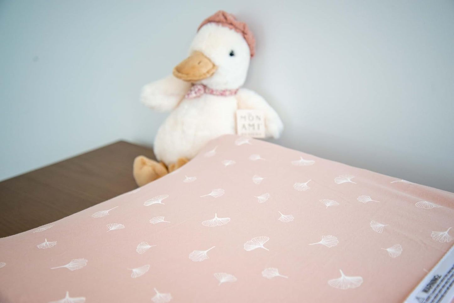 Ely’s & Co. Changing Pad Cover, Diaper Changing Table Sheets, 2 Pack, Cradle Sheet Set for Baby Girls, 100% Jersey Knit Cotton, Pink Gingko Collection, 32”x16”x5”