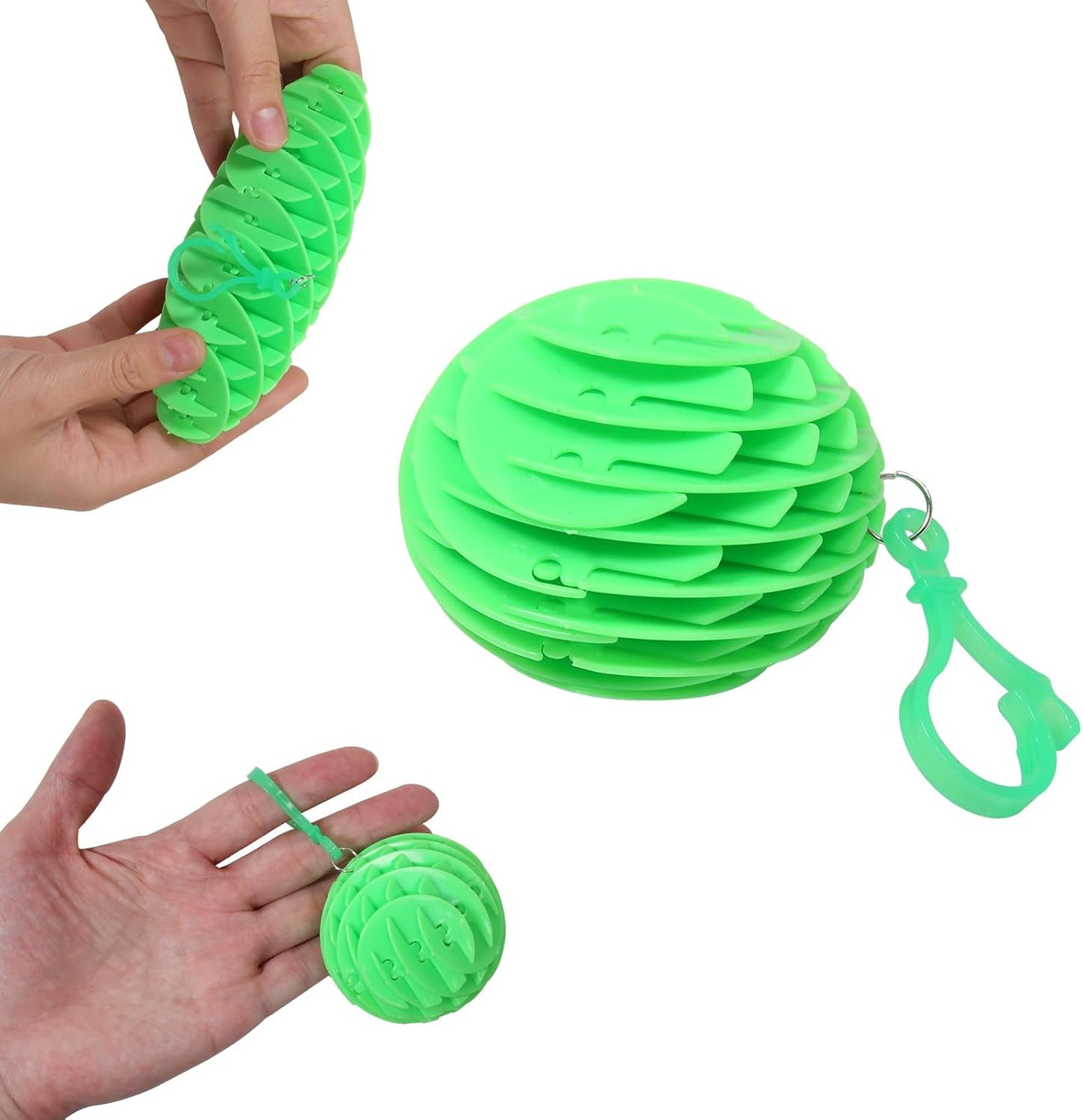 Hanging Decoration Style Elastic Worm Fidget Toy, Stretch and Squeeze Fidget Worm Sensory Toys for Kids,Gifts Stress and Anxiety Relief Calming Fidgets Desk Toys for Adults,Exercise Wrist (Green)