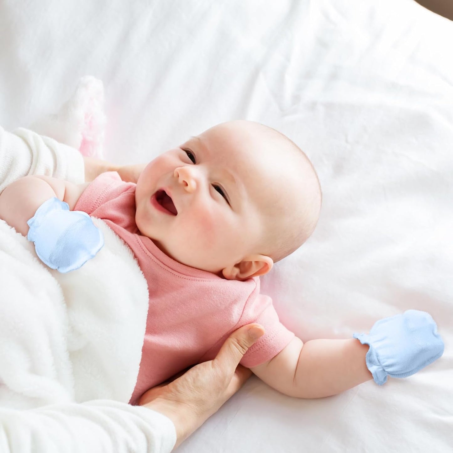 9 Pairs Newborn Baby Boys Girls Mittens 0-6 Months Infant Toddler Mittens No Scratch Solid Color Gloves