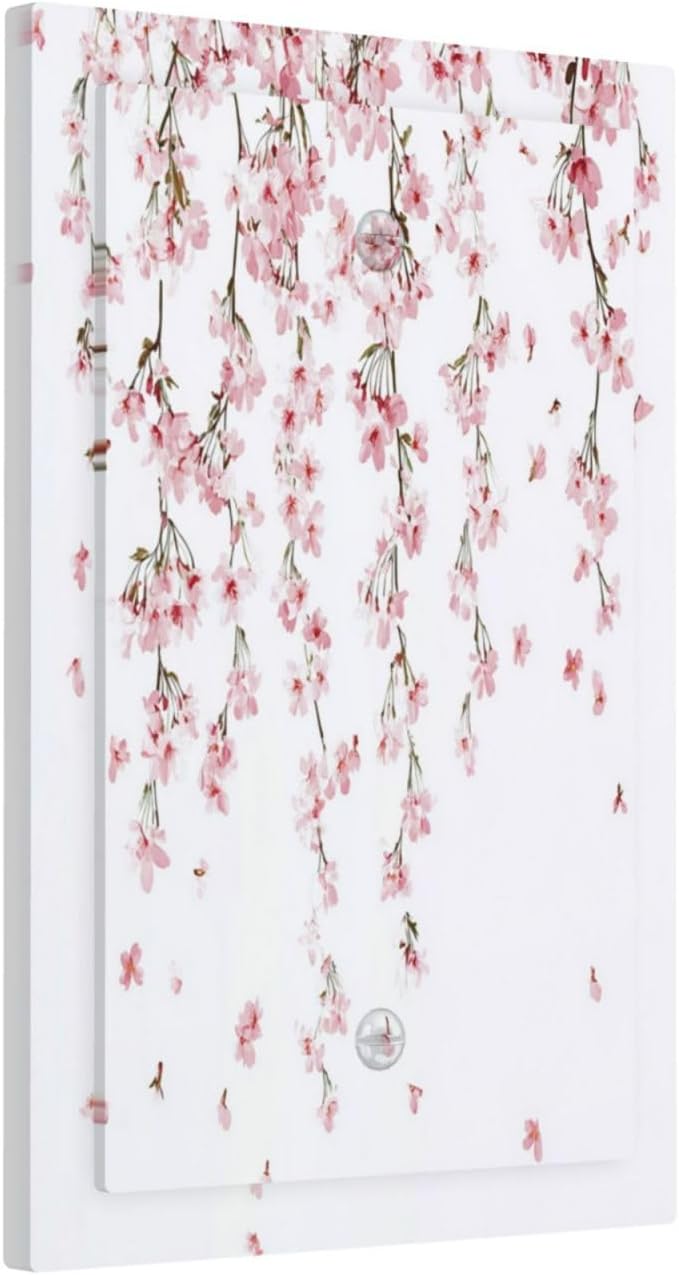 Light Switch Cover Plate Sakura Plant Floral Pink Flowers 1 Gang No Device Blank Electrical Wall Plates Faceplate Decorative Switch Plate For Bed Room Living Room Decor