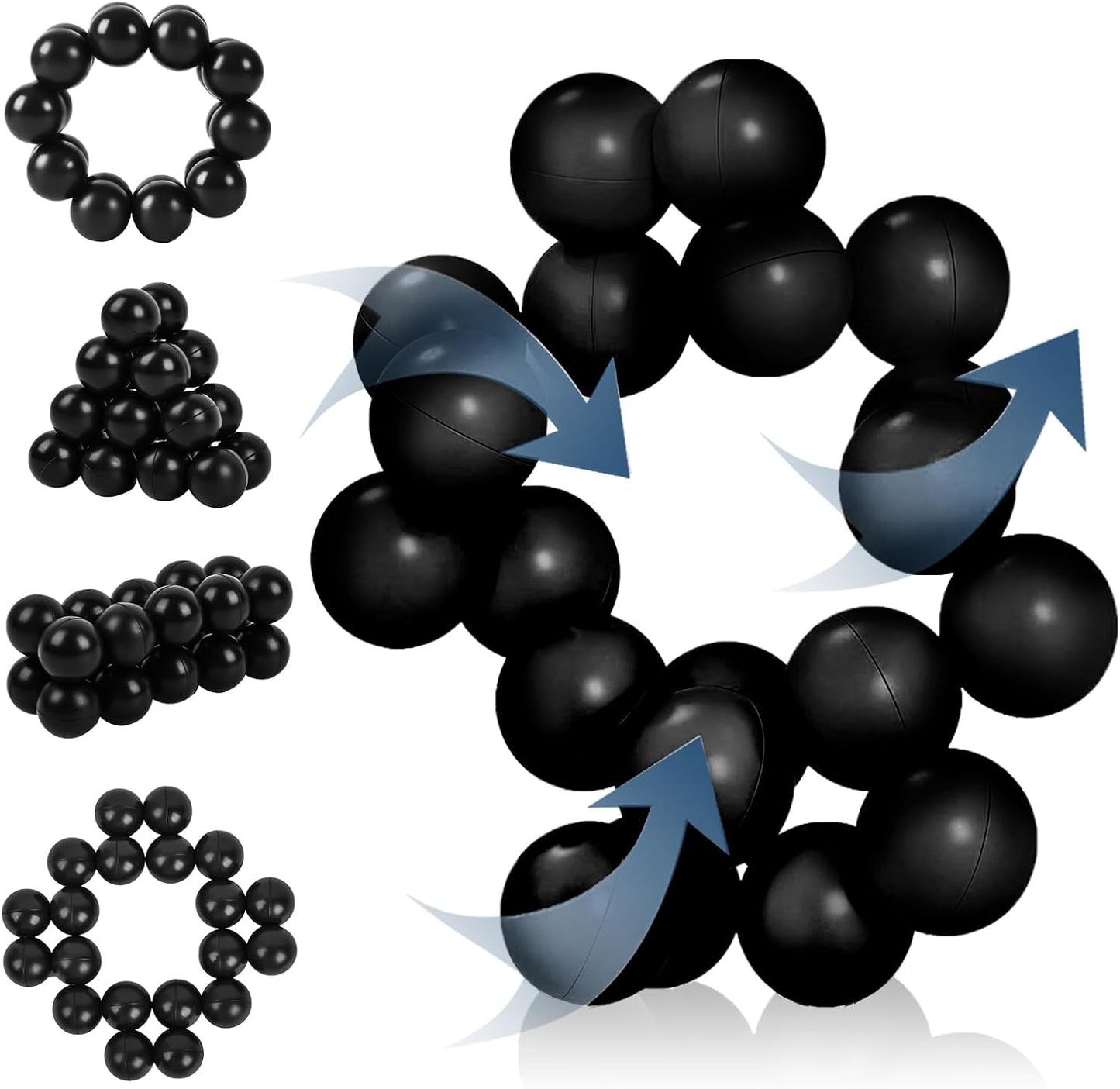 Fidget Ball Toys Adult, Autism Sensory Toys for Kids Teens, Autistic Travel Toys EDC Quiet Cool Desk Fidget Toys Adults Stocking Stuffers Gift for Boys Girls Men, Non-Magnetic Inseparable