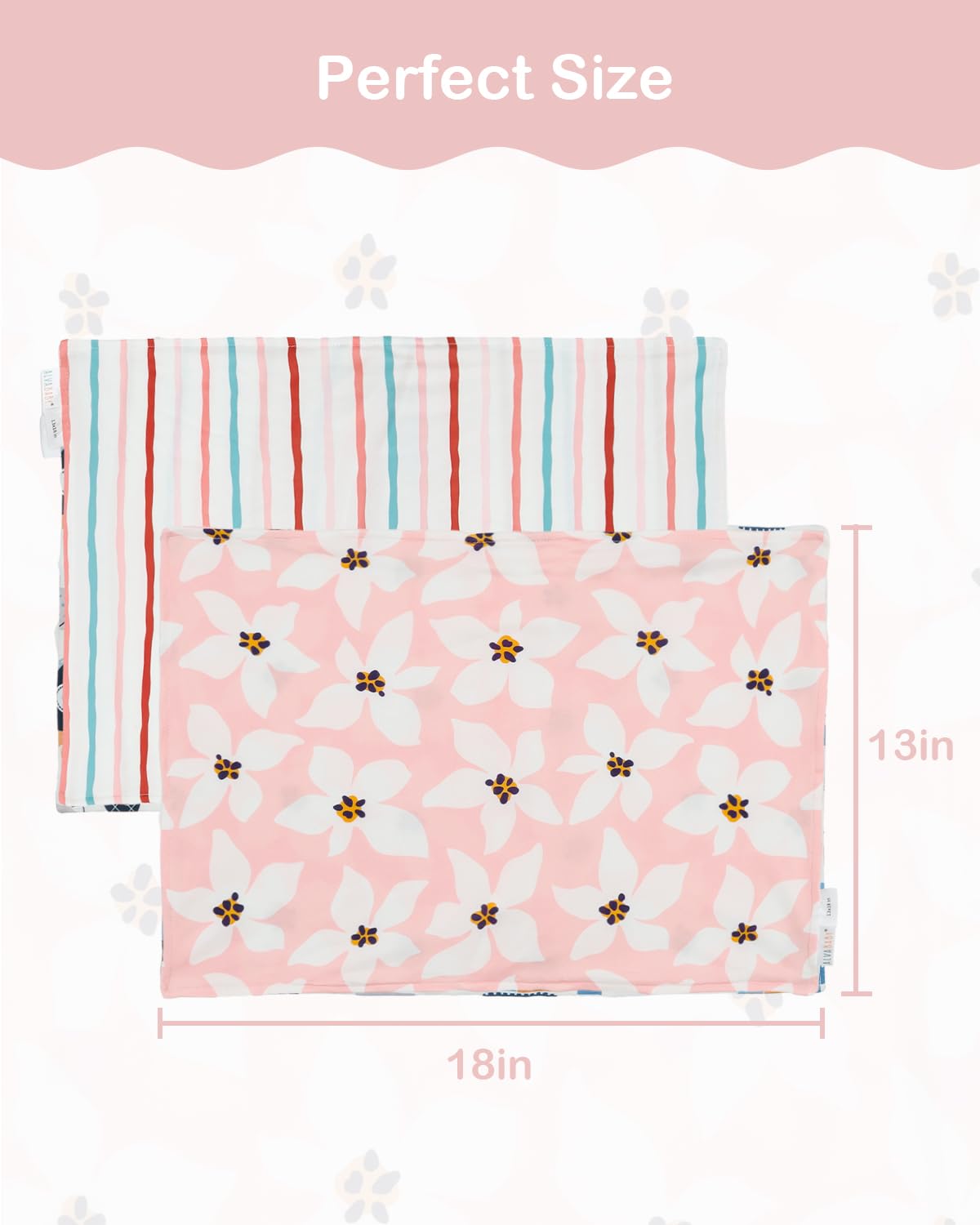 ALVABABY Toddler Pillowcases Stretchy Soft Kids Pillow Cover 2 Pack Fit 13"x 18" or 12"x16" Envelope for Girl Boy Sleepy Travel 2TPE27A