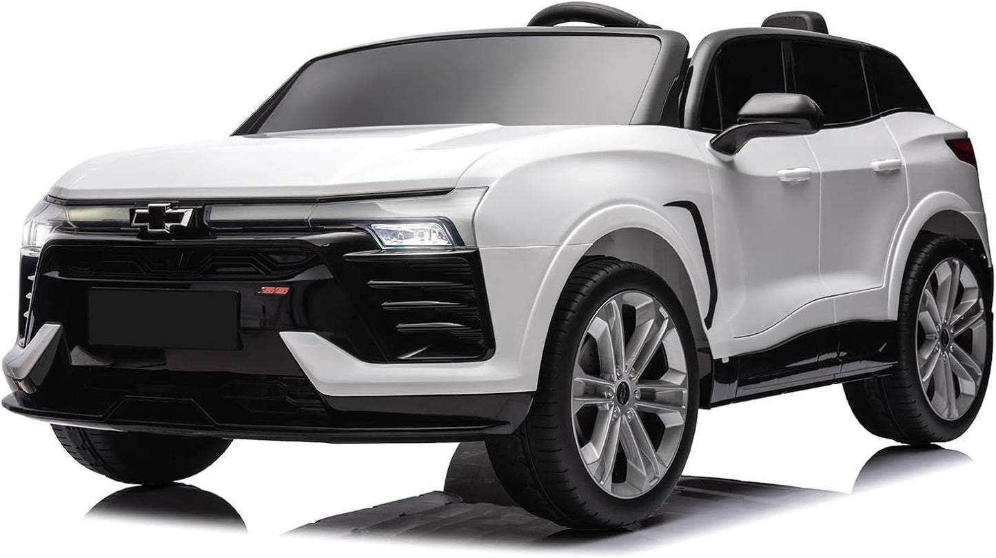 Hetoy 24V 2-Seater SUV Licensed Chevrolet Blazer Ride On Car Toy w/Parent Remote Control, 3 Speeds, Wireless Music, MP3 Player, Electric Car for Kids Ages 3-8, White