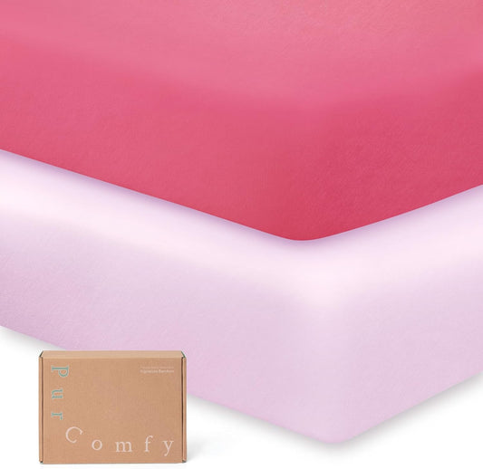 Supersoft Crib Sheets for Boys Girls, Premium Viscose Buttery Soft Crib Mattress Fitted Sheet, Stretchy Knit Baby Sheet, Silky Comfort Baby Bed Sheets 28x52x9 Extra Deep Pocket