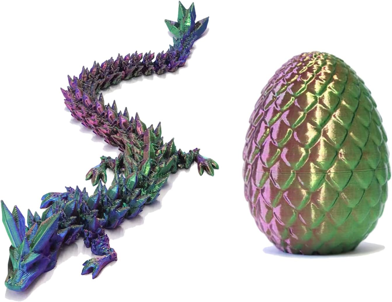 Easter Basket Stuffers, 3D Printed Dragon Surprise Egg, Executive Dragon Fidget Desk Toys Decorative Easter Egg Fillers Easter Gifts for Boys Kids Home Decor ((Yellow&Green))