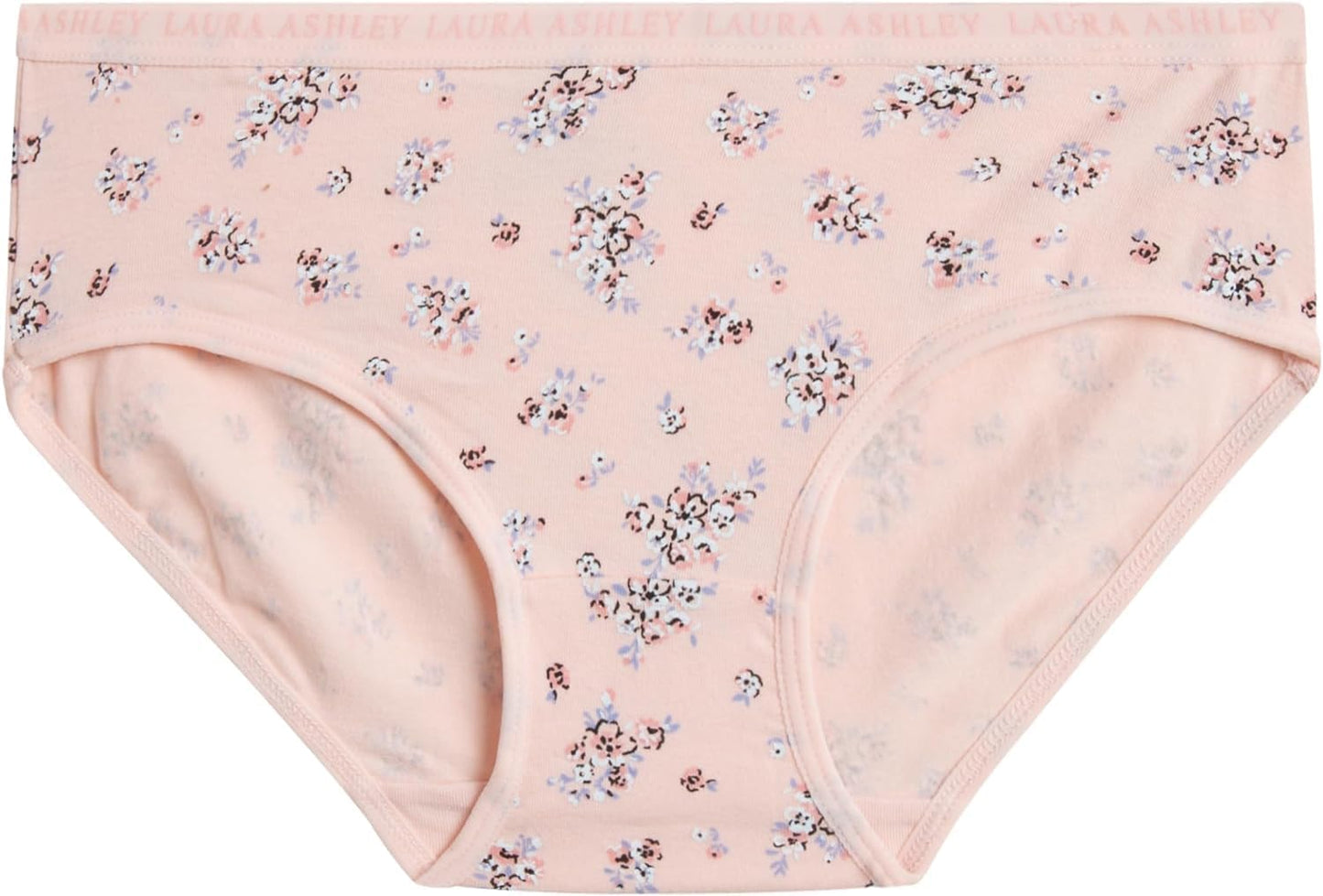 Laura Ashley Girls Underwear - 5 Pack Soft Stretch Breathable Panties for Girls - Lightweight Cotton Panties (Size: 4-12)