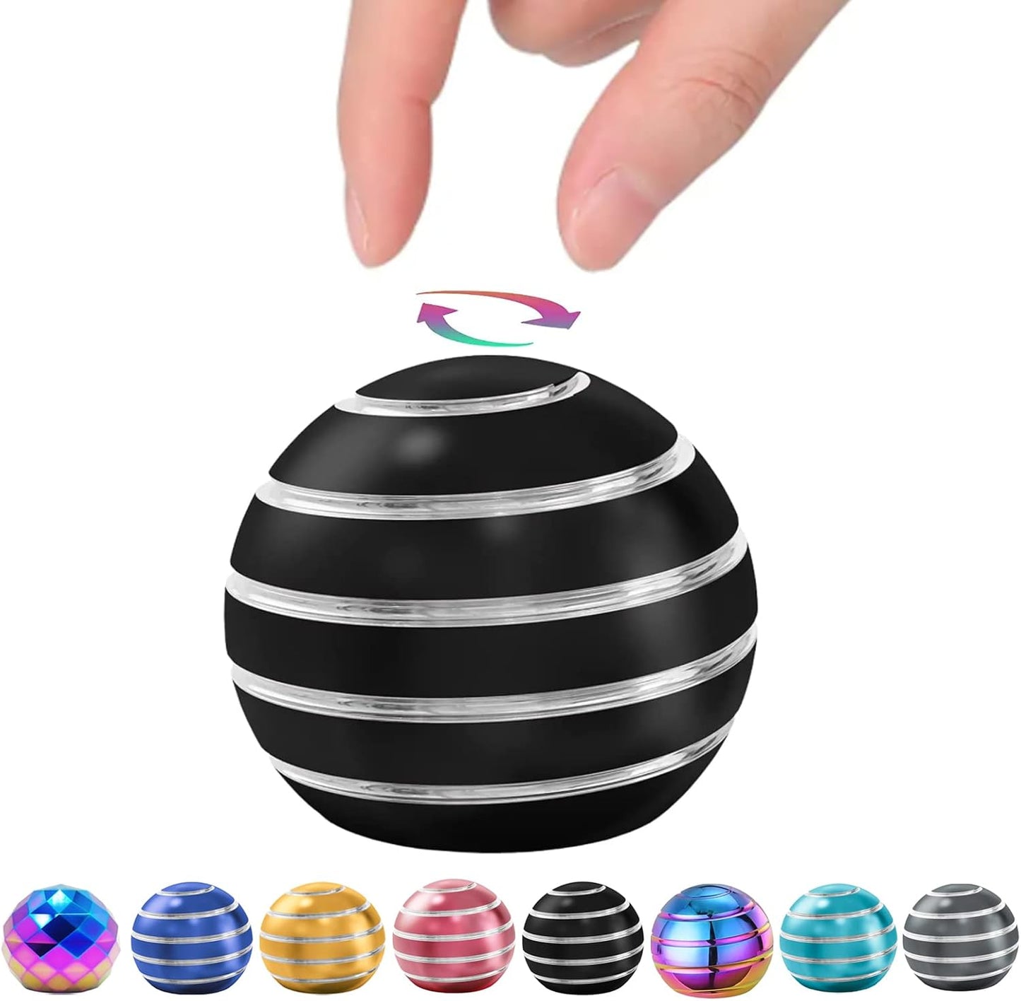 Fidget Toys, Stress Toys for Kids Adults, Kinetic Desk Toys for Office Anxiety, Spinning Desk Toys Fidget Spinner Toys for Kids Party Favors Stocking Stuffers (1.54", Black)