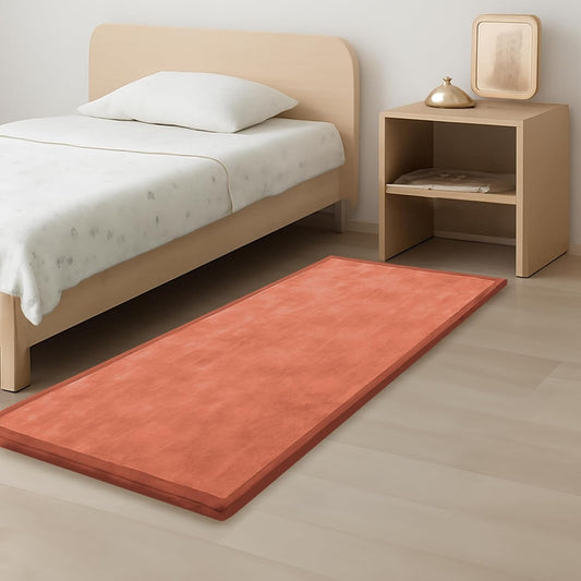 Baby Play Mat for Kids Room,Extra Thick Elasti-Foam Anti-Fall Cushion Mat for Babies,Toddlers,Infants,Water-Repellent&Non-Slip Bedroom Bedside Rugs(Brick)