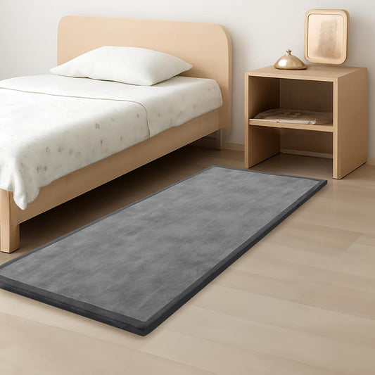 Baby Play Mat for Kids Room,Extra Thick Elasti-Foam Anti-Fall Cushion Mat for Babies,Toddlers,Infants,Water-Repellent&Non-Slip Bedroom Bedside Rugs(Dark Grey)