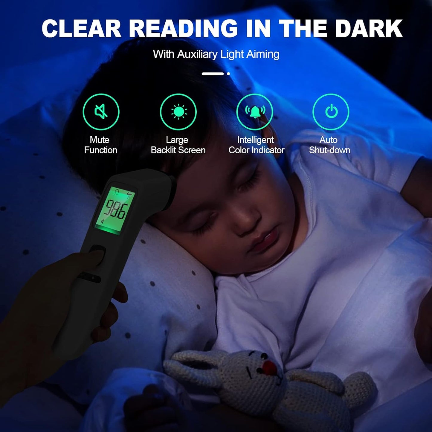 No-Touch Thermometer for Adults and Kids, Digital Accurate Baby Thermometer with Fever Alarm, 1 Second Fast Result, Easy to use, 2 in 1 Mode