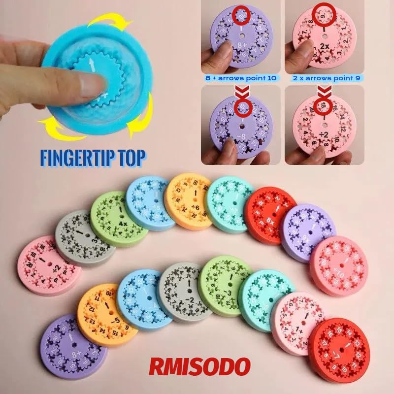 Math Fidget Spinner, Numbers Addition&Subtraction, Multiplication&Division Fidget Spinner, Fidget Learning Game Toy ,Math Game for Learning & Education Toys (9Pcs(Multiplication & Division))