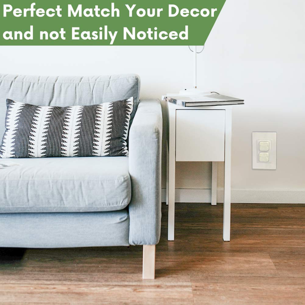 Outlet Covers Baby Proofing Socket Protectors Child Safety Plug Caps Difficult for Toddler to Remove Electric Shock Guard for US 3-Prong White 40 Pack