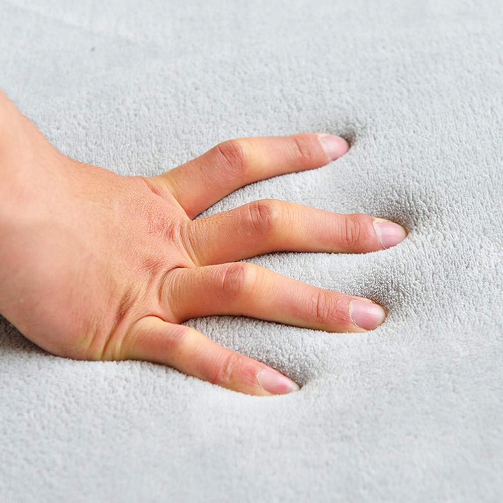 Loartee Nursery Rug - Coral Velvet Crawling Rug & Area Rug (6'8"x9'2", Gray) for Toddler, Children, Play, Yoga Mat, Exercise Pads