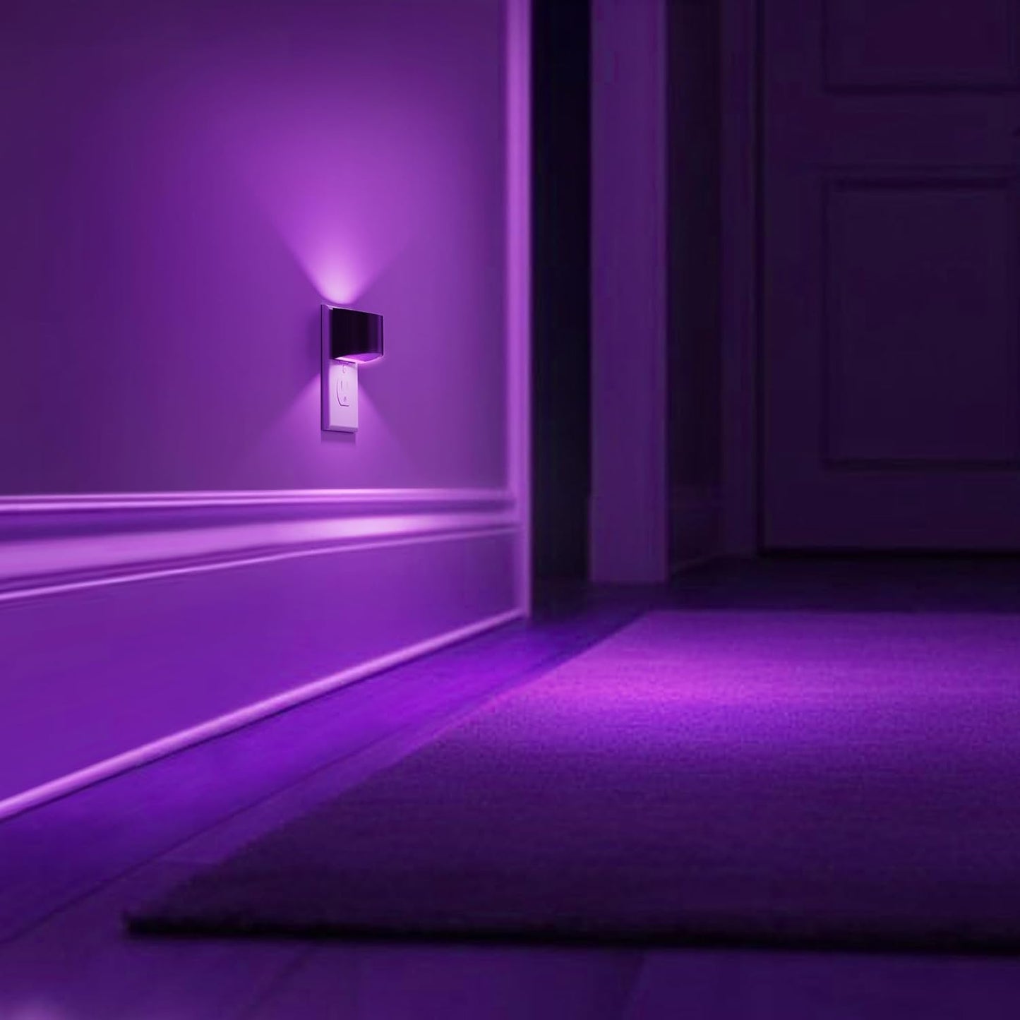 L LOHAS LED Night Lights Plug into Wall, Kids Night Lights with 8 RGB Color, Built-in Dusk to Dawn Sensor, Color Changing Mode, 2 Pack